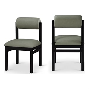 Meridian Furniture Roundhill Green Vegan Leather Dining Chair (Set of 2)