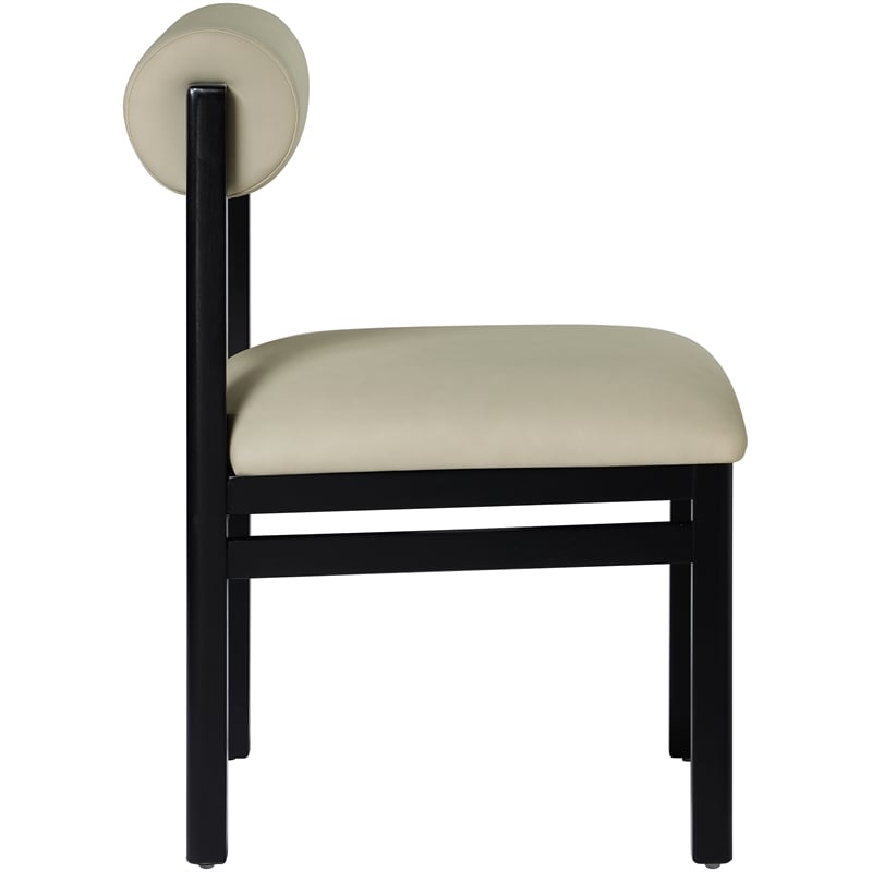 Meridian Furniture Roundhill Taupe Vegan Leather Dining Chair (Set of 2)