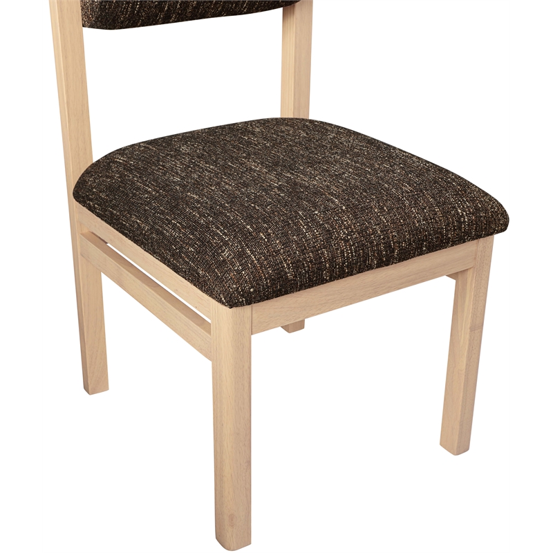 Meridian Furniture Roundhill Brown Linen Textured Fabric Dining Chair (Set of 2)