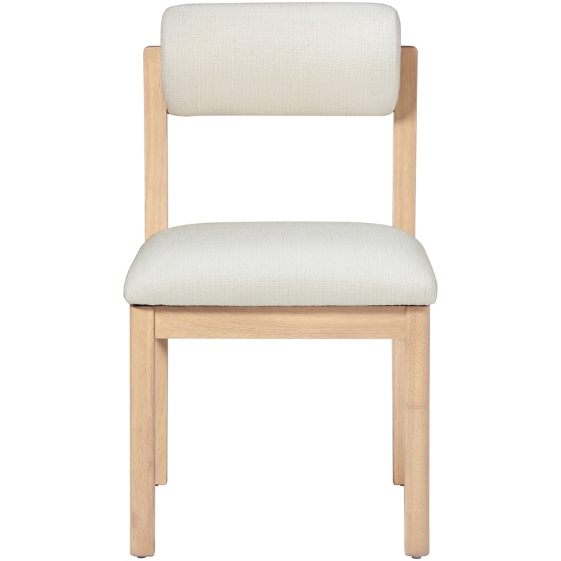 Meridian Furniture Roundhill Cream Linen Textured Fabric Dining Chair (Set of 2)