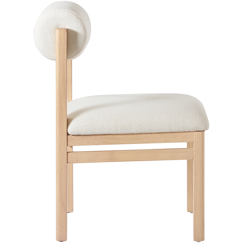 Meridian Furniture Roundhill Cream Linen Textured Fabric Dining Chair (Set of 2)