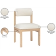 Meridian Furniture Roundhill Cream Linen Textured Fabric Dining Chair (Set of 2)