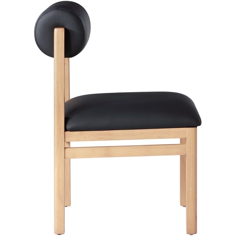 Meridian Furniture Roundhill Black Vegan Leather Dining Chair (Set of 2)