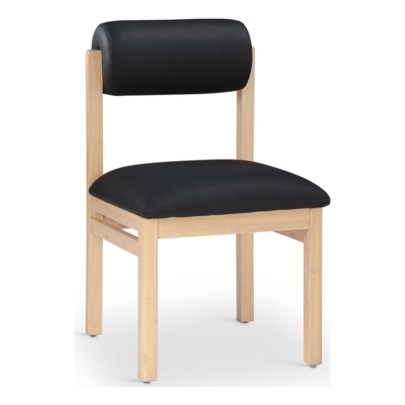 Meridian Furniture Roundhill Black Vegan Leather Dining Chair (Set of 2)