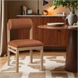 Meridian Furniture Roundhill Cognac Vegan Leather Dining Chair (Set of 2)