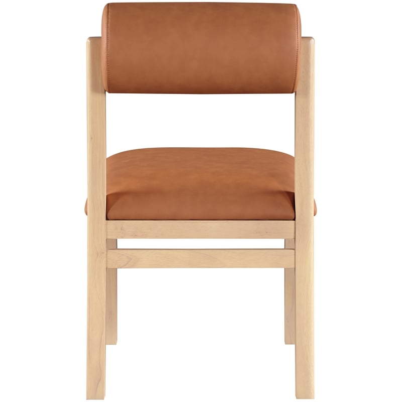 Meridian Furniture Roundhill Cognac Vegan Leather Dining Chair (Set of 2)