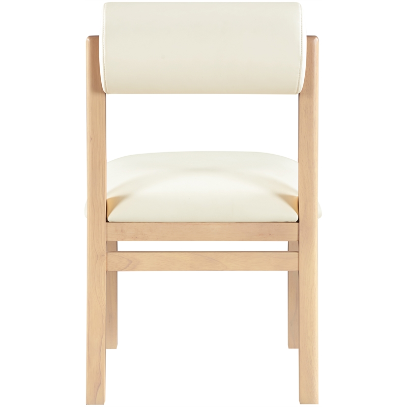 Meridian Furniture Roundhill Cream Vegan Leather Dining Chair (Set of 2)