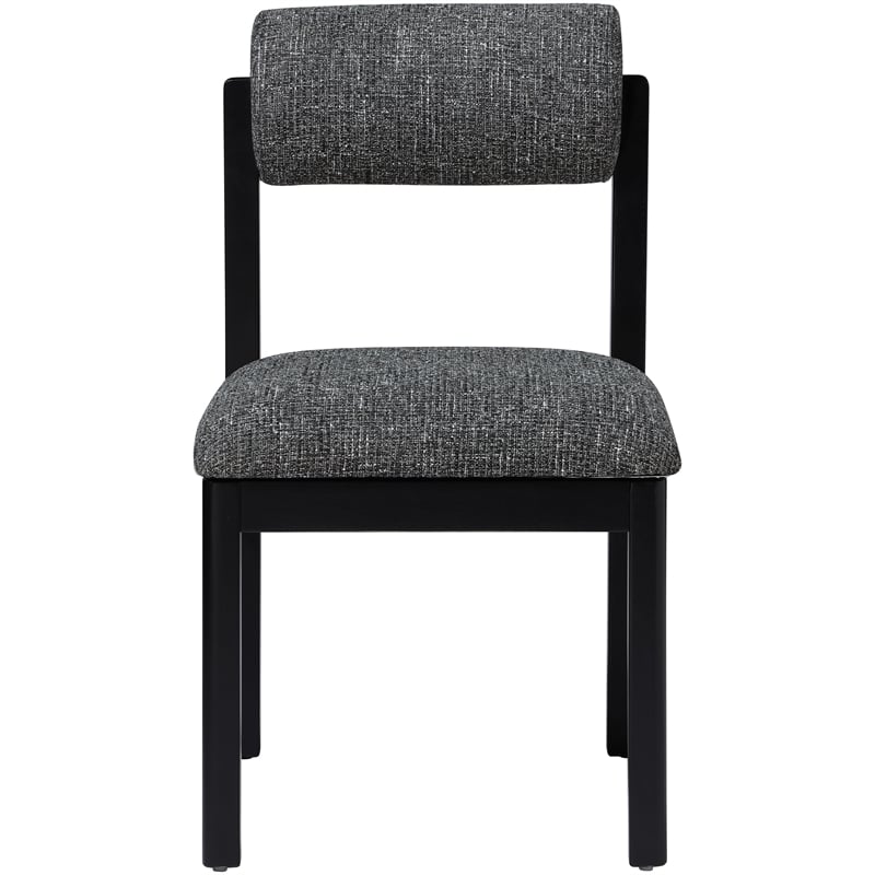 Meridian Furniture Roundhill Black Linen Textured Fabric Dining Chair (Set of 2)