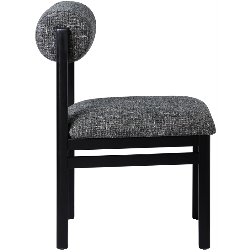 Meridian Furniture Roundhill Black Linen Textured Fabric Dining Chair (Set of 2)