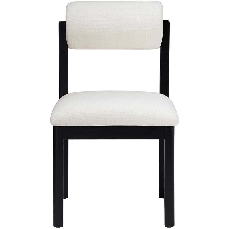 Meridian Furniture Roundhill Cream Linen Textured Fabric Dining Chair (Set of 2)