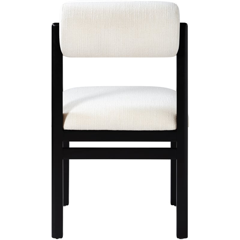 Meridian Furniture Roundhill Cream Linen Textured Fabric Dining Chair (Set of 2)