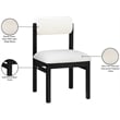 Meridian Furniture Roundhill Cream Linen Textured Fabric Dining Chair (Set of 2)