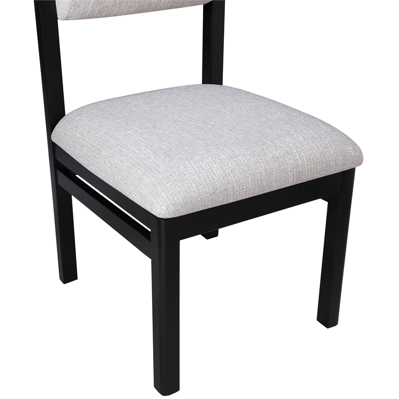 Meridian Furniture Roundhill Grey Linen Textured Fabric Dining Chair (Set of 2)