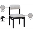 Meridian Furniture Roundhill Grey Linen Textured Fabric Dining Chair (Set of 2)