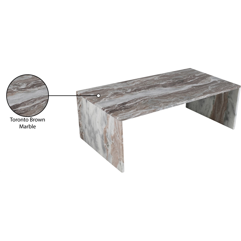 Meridian Furniture Vernazza Brown Marble Coffee Table