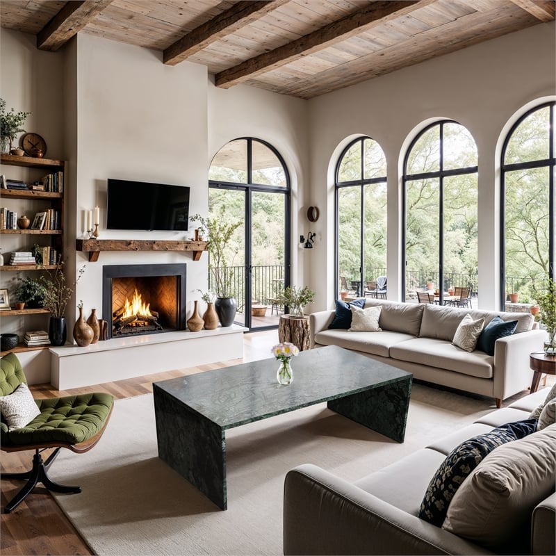 Meridian Furniture Vernazza Green Marble Coffee Table