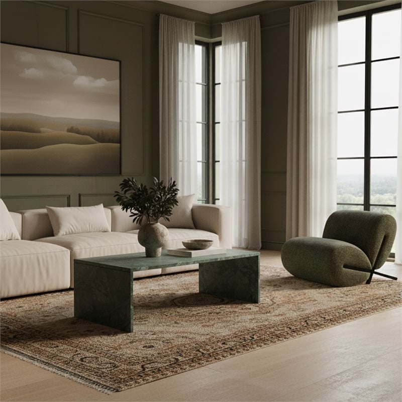 Meridian Furniture Vernazza Green Marble Coffee Table