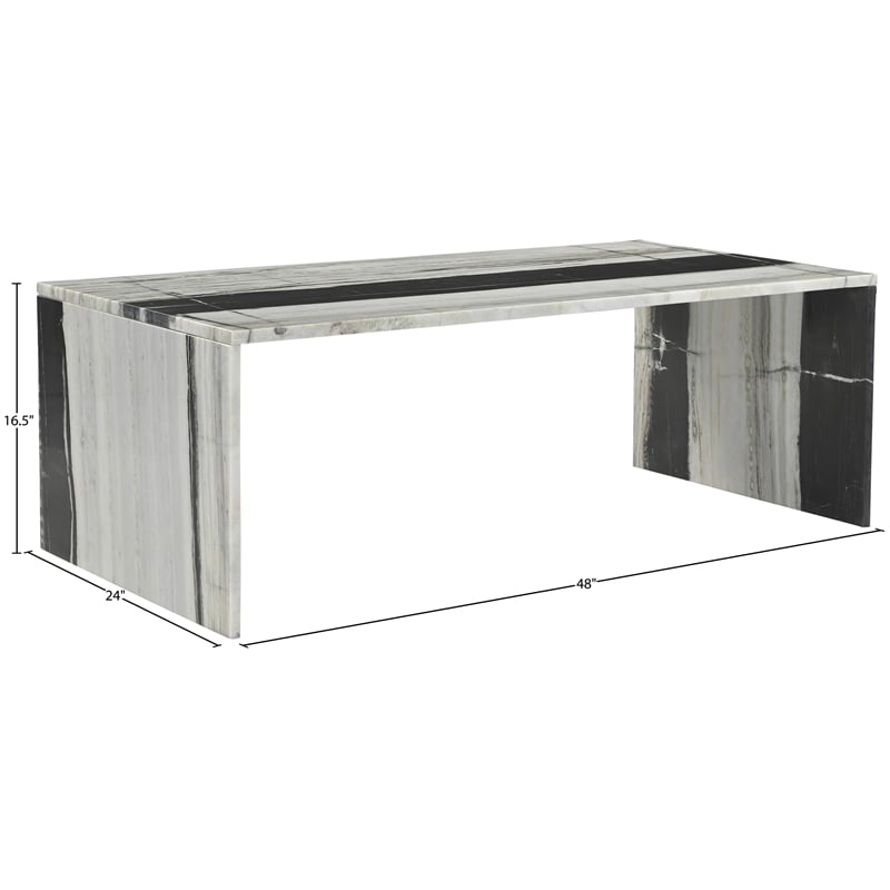 Meridian Furniture Vernazza Panda Marble Coffee Table