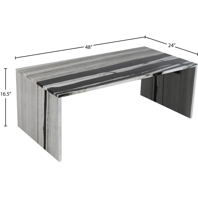 Meridian Furniture Vernazza Panda Marble Coffee Table
