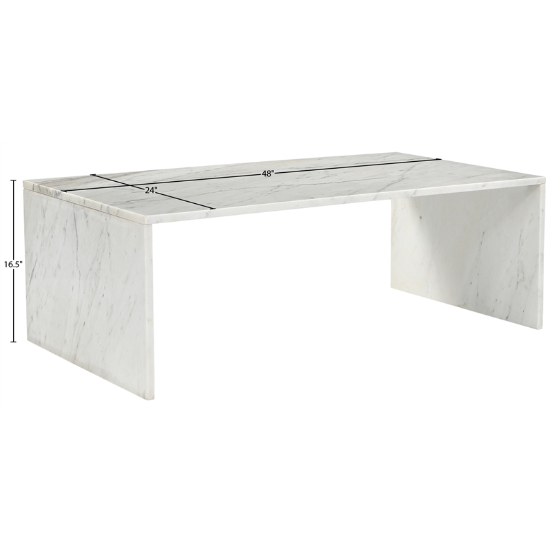 Meridian Furniture Vernazza White Marble Coffee Table