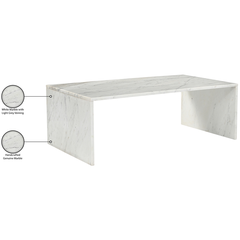 Meridian Furniture Vernazza White Marble Coffee Table