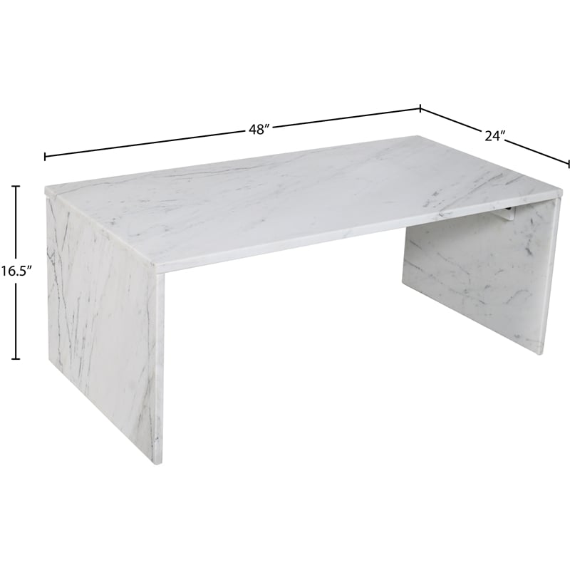 Meridian Furniture Vernazza White Marble Coffee Table