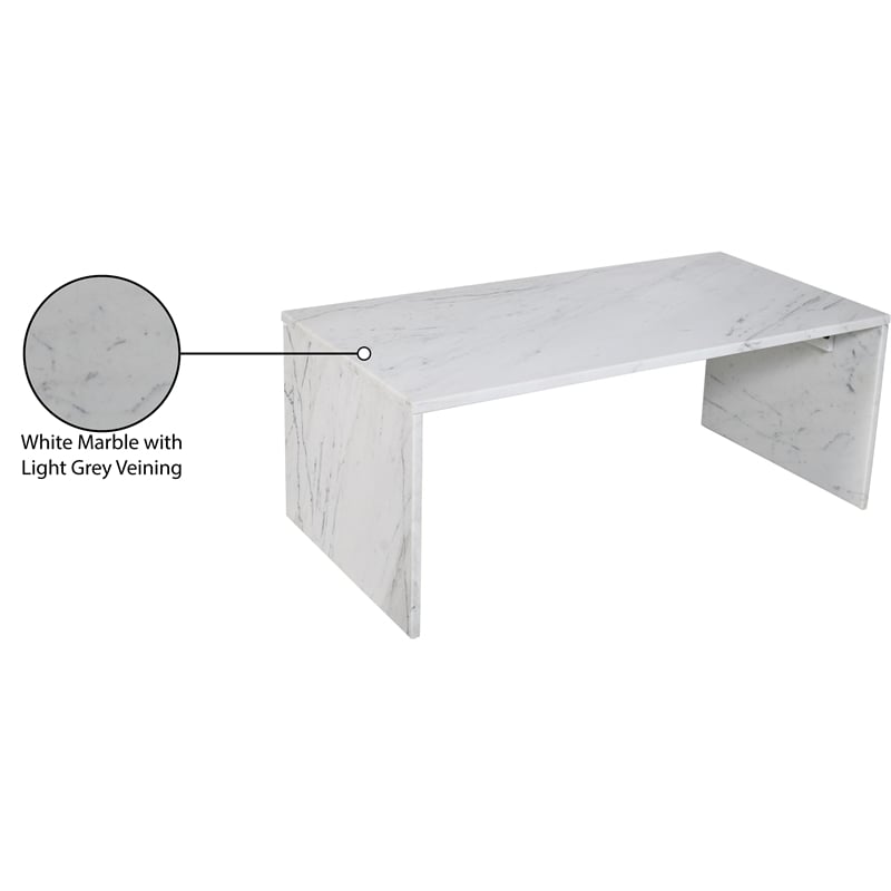 Meridian Furniture Vernazza White Marble Coffee Table