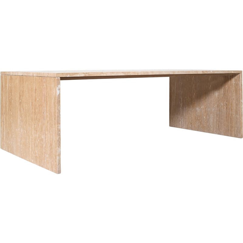 Meridian Furniture Vernazza Beige Travertine Coffee Table