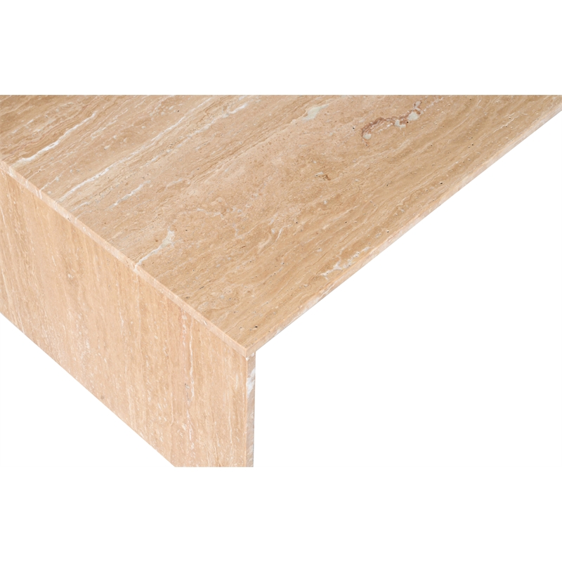 Meridian Furniture Vernazza Beige Travertine Coffee Table