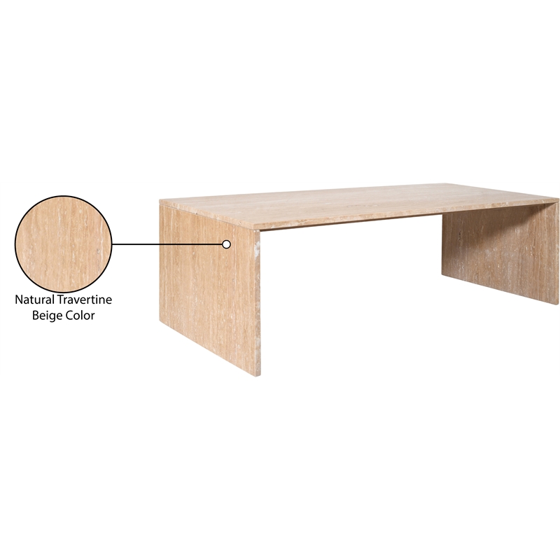 Meridian Furniture Vernazza Beige Travertine Coffee Table