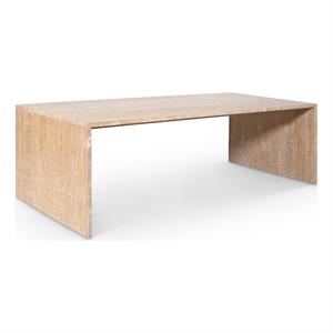 Meridian Furniture Vernazza Beige Travertine Coffee Table