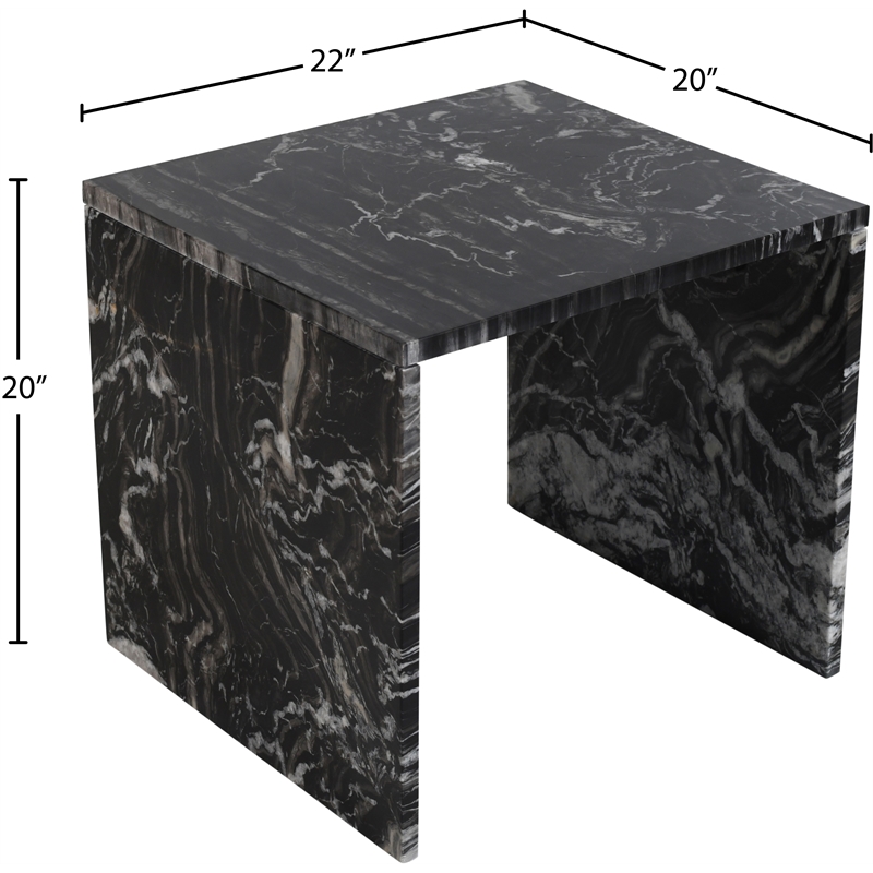 Meridian Furniture Vernazza Black Marble End / Side Table