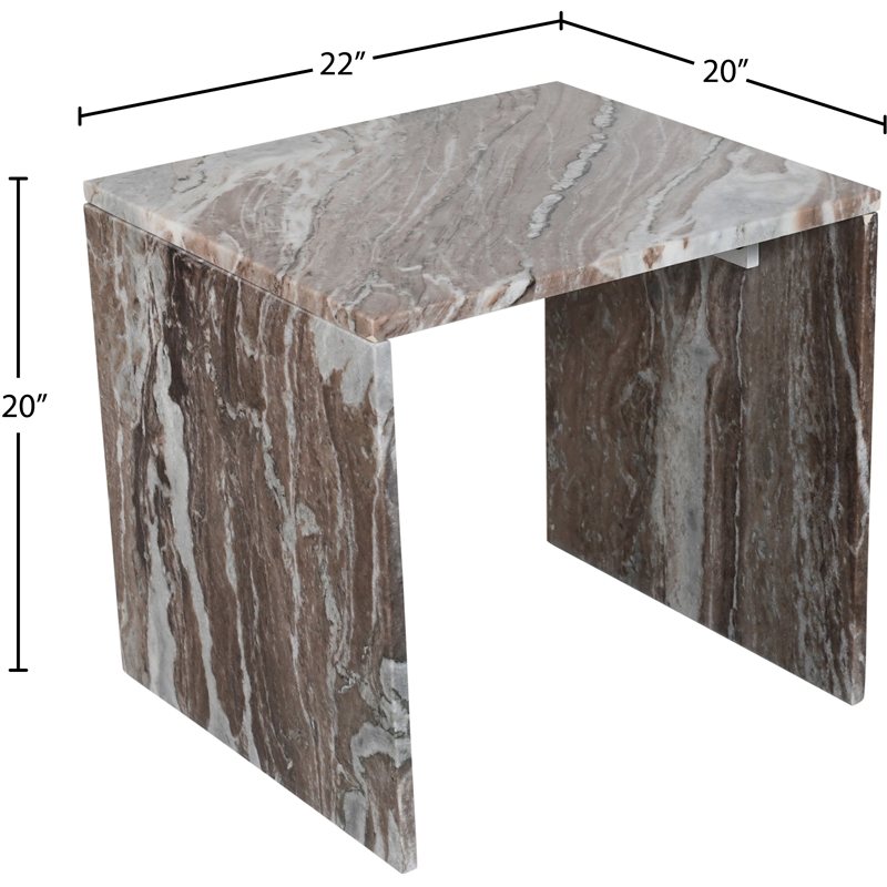 Meridian Furniture Vernazza Brown Marble End / Side Table