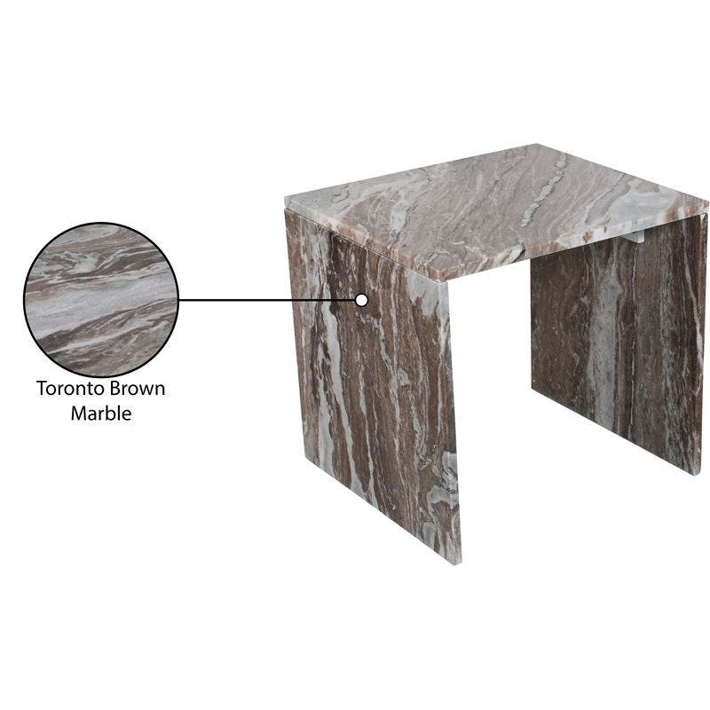 Meridian Furniture Vernazza Brown Marble End / Side Table