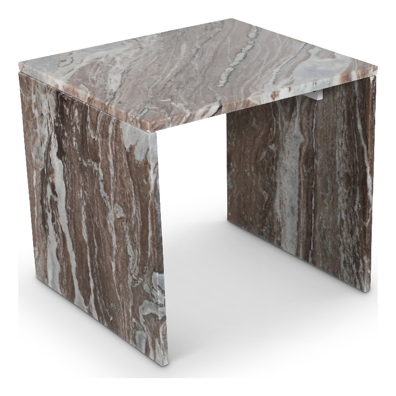 Meridian Furniture Vernazza Brown Marble End / Side Table