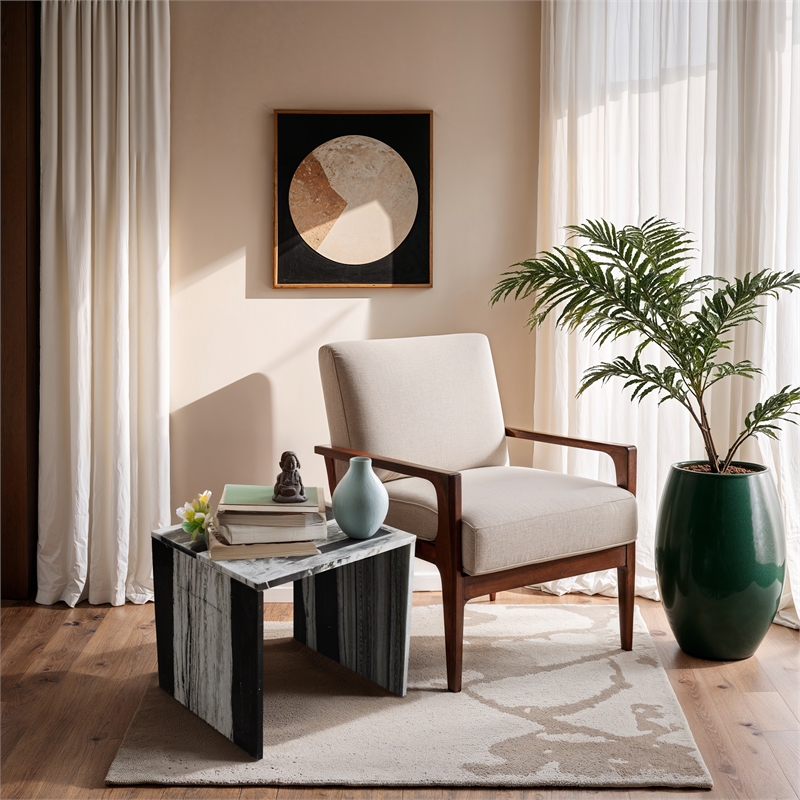 Meridian Furniture Vernazza Panda Marble End / Side Table