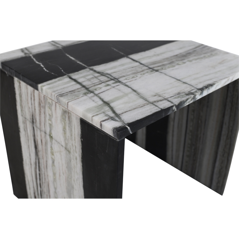Meridian Furniture Vernazza Panda Marble End / Side Table