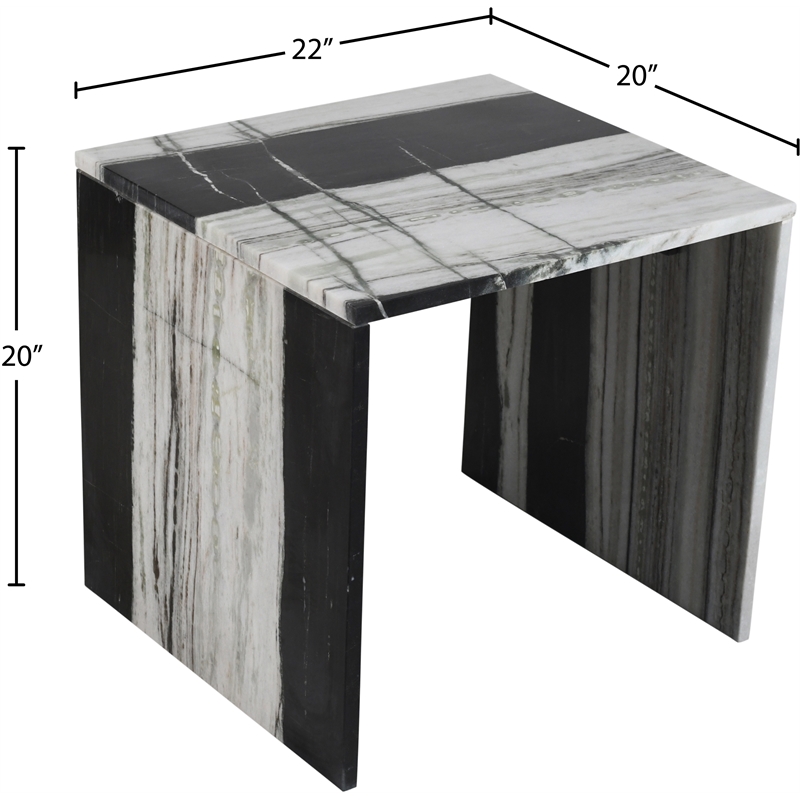 Meridian Furniture Vernazza Panda Marble End / Side Table