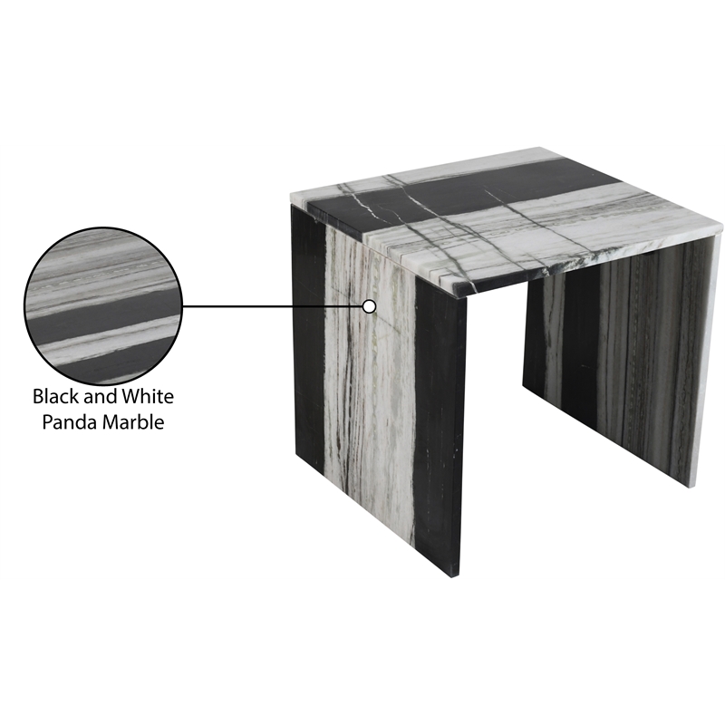 Meridian Furniture Vernazza Panda Marble End / Side Table