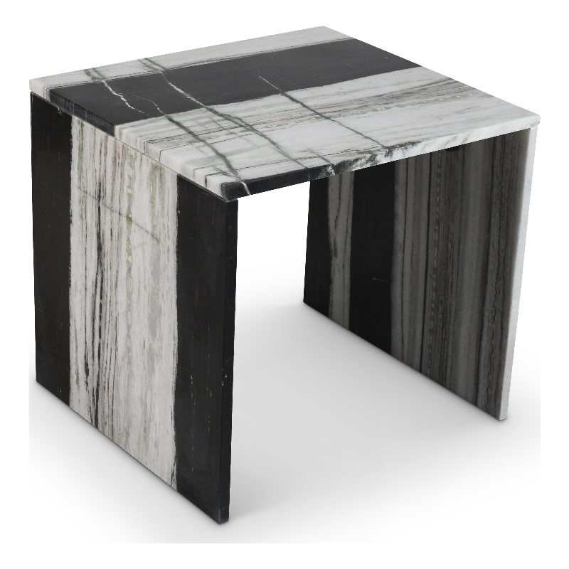 Meridian Furniture Vernazza Panda Marble End / Side Table