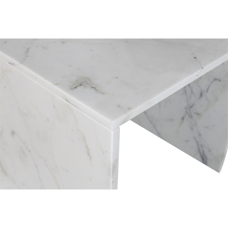 Meridian Furniture Vernazza White Marble End / Side Table