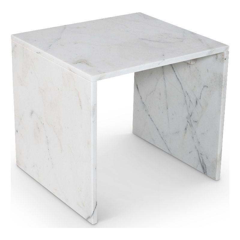Meridian Furniture Vernazza White Marble End / Side Table