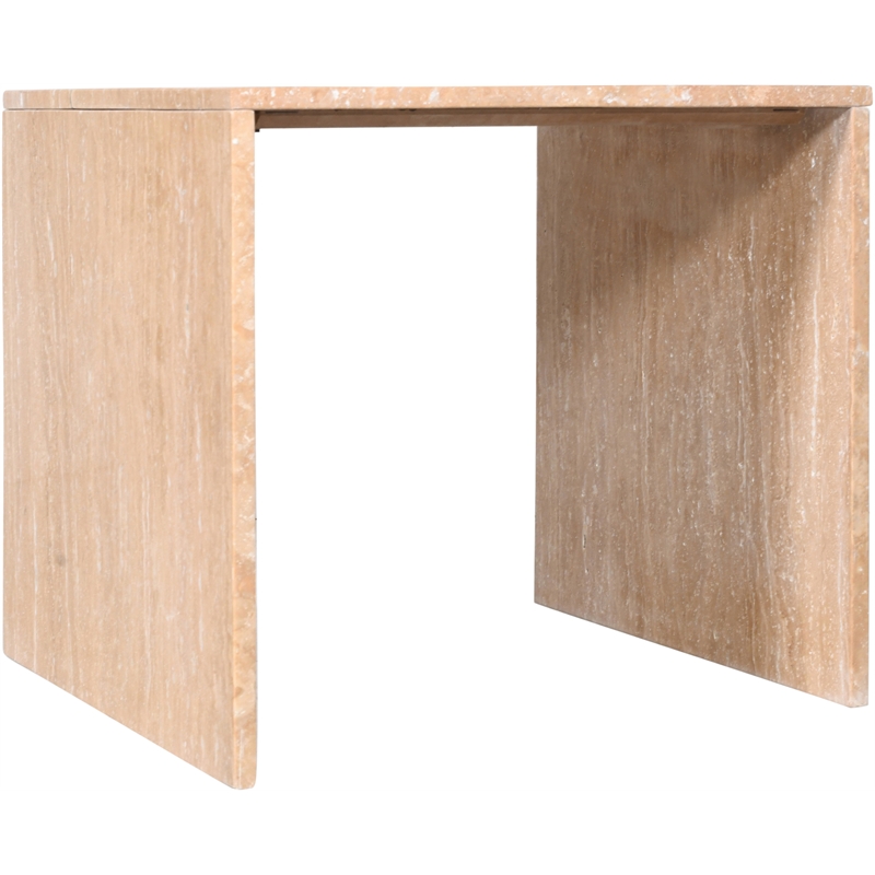 Meridian Furniture Vernazza Beige Travertine End / Side Table