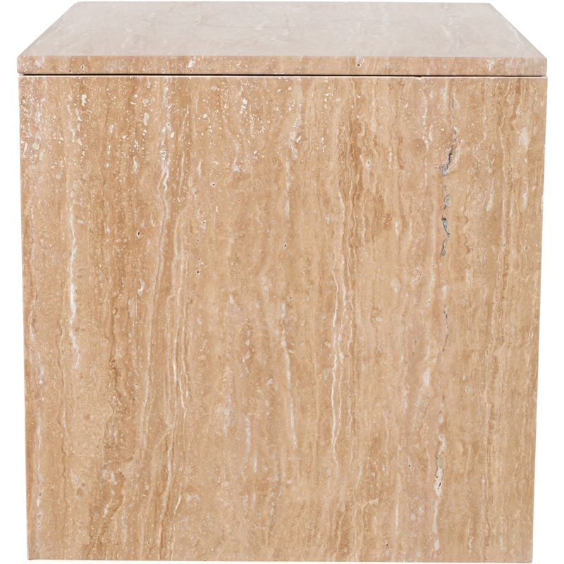 Meridian Furniture Vernazza Beige Travertine End / Side Table