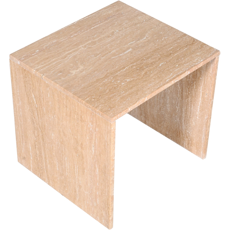 Meridian Furniture Vernazza Beige Travertine End / Side Table