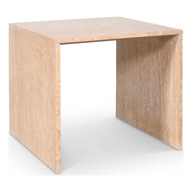 Meridian Furniture Vernazza Beige Travertine End / Side Table