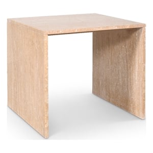 Meridian Furniture Vernazza Beige Travertine End / Side Table