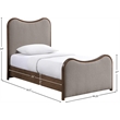 Meridian Furniture Arvada Brown Linen Textured Fabric Upholstered Twin Bed