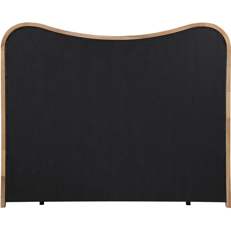 Meridian Furniture Arvada Cognac Vegan Leather Upholstered Queen Bed