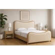 Meridian Furniture Arvada Cream Vegan Leather Upholstered Full Bed